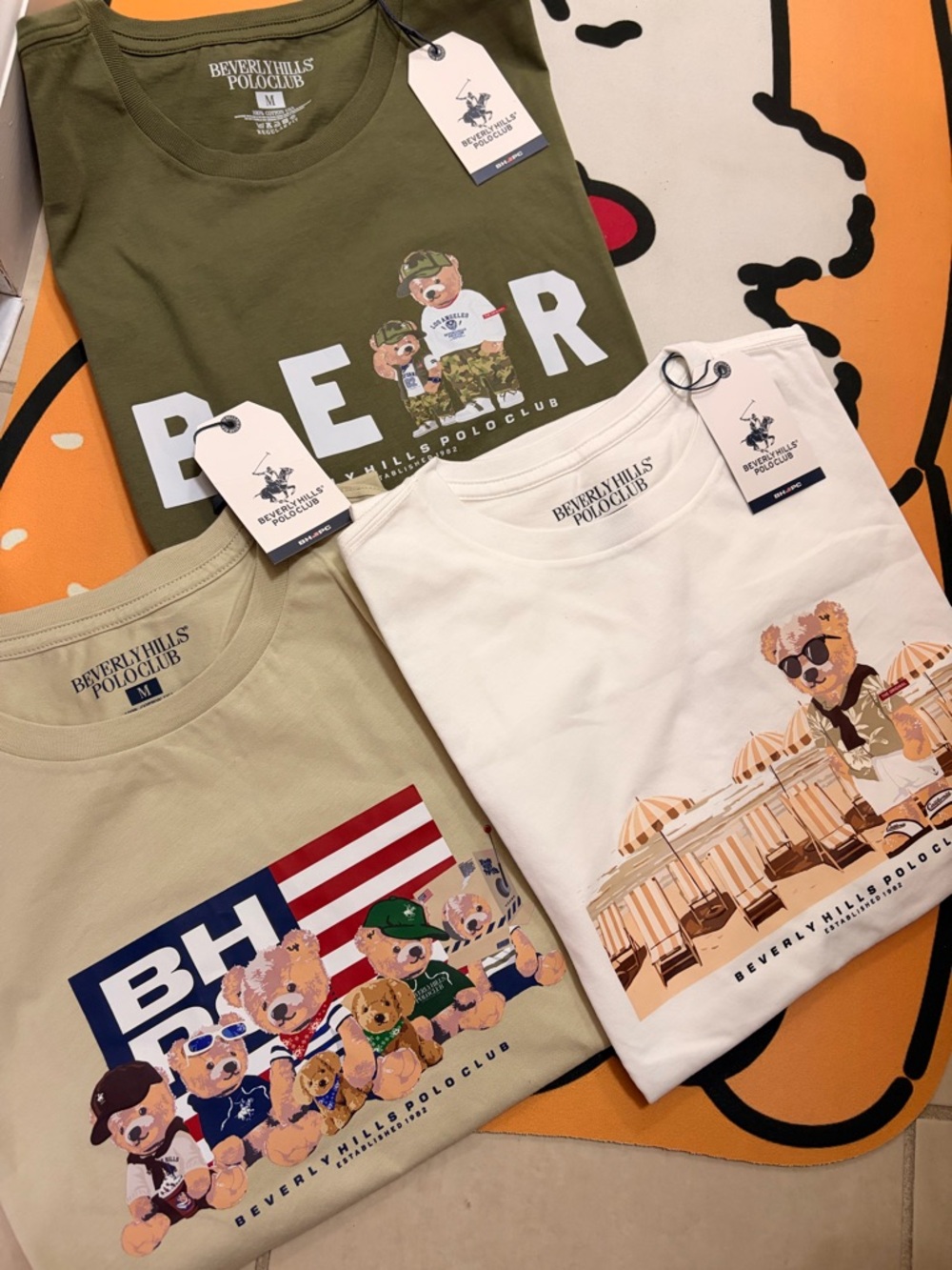 Beverly Hills Polo Club Olive, Sage & White Women Graphic Tee Set